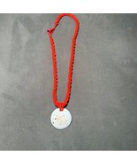 Vintage Orange Beaded Necklace w/ White Spiral Shell Pendant Boho Beach ... - €12,93 EUR
