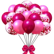 Hot Pink And Baby Pink Balloons 12 Inch 60 Pcs Premium Latex Magenta Confetti Ba - £16.23 GBP