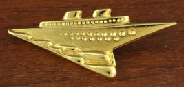 Modern Costume Jewelry Gold Tone Metal Titanic Sinking Ship Brooch Pin - £10.43 GBP