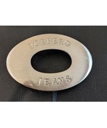 Iceberg Jean Pistolet Métal Gris Argent Ovale Boucle Ceinture 3 &quot; x 2 &quot; - $20.78