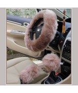 Cameo Genuine Wool Lambskin Fur Steering Wheel Hand Brake Shifter Cover ... - $113.05 CAD