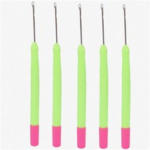 BraidMaster Crochet Hook Set - 5pcs Plastic Latch Hook Needles for Hair Extensio - $25.69