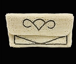 Pearl Clutch Bag Purse Faux Pearls and beads Made Japan Prom Wedding 8&quot;x4.5&quot; Vtg - £22.52 GBP