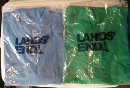 Lands&#39; End Polo Shirt Mens 46-48 XL Large Short Sleeve Royal Blue/Green New - £41.10 GBP