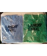 Lands&#39; End Polo Shirt Mens 46-48 XL Large Short Sleeve Royal Blue/Green New - £40.45 GBP