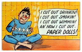 Comic Postcard I Cut Out Drinkin I Cut Out Smokin I Cut Out Wimmin - $14.84