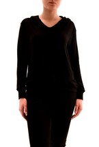 SUNDRY Womens Hoodie Asymetrical Hem Comfortable Casual Black Size XS - £38.93 GBP