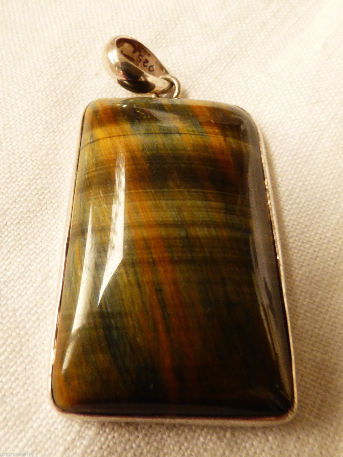 Artisan Hand Crafted Sterling Silver 925 Amazing Tiger Eye Stone Pendant - £102.06 GBP