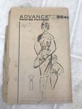 1950s Vtg Advance Sewing Pattern 9646 Womens Straight Skirt Belted Dress... - $22.57