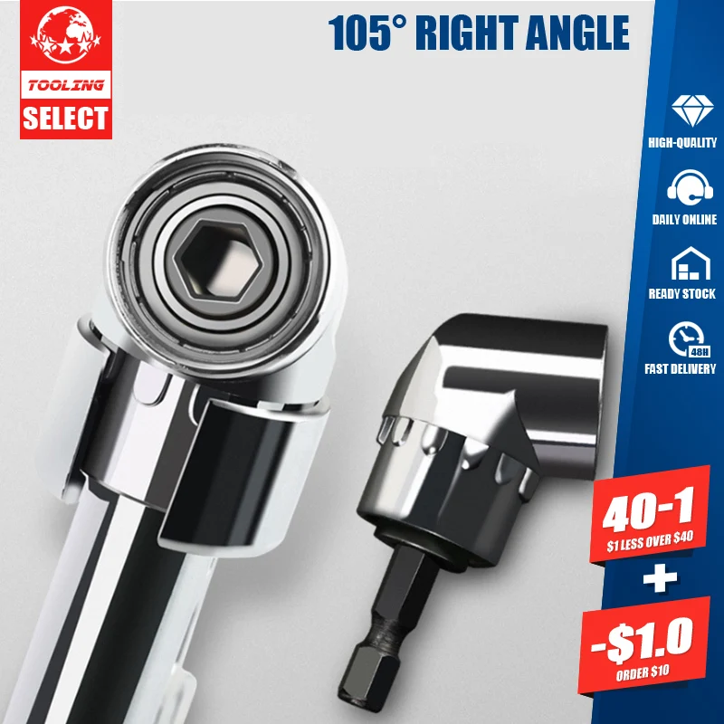 1 Adjustable Bit 105 Degree Right Angle Driver Drilling Corner Screwdriver Holde - £131.66 GBP