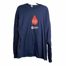Gildan Unisex T Shirt Size XL American Red Cross Blue Cotton Long Sleeve - £17.82 GBP