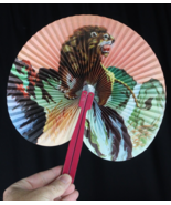 Vintage Chinese People&#39;s Republic of China Folding Fan Metal lion Clasp 10&quot; - $407.71 MXN