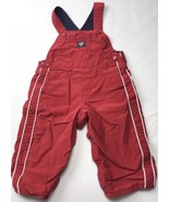 Oshkosh Overalls Red Lined Vintage Sz 18 Mos Jersey Lined  - £23.57 GBP