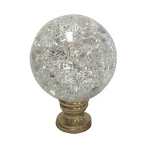 Royal Designs, Inc. Large Clear Ball with Crackle Texture K9 Crystal Finial for  - £20.51 GBP+