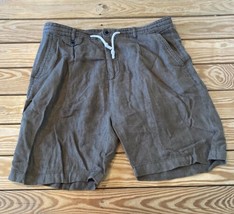 Zara Men’s Linen shorts Size L Olive Sf7 - $19.79