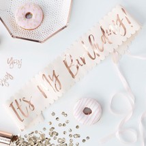 Ginger Ray Rose Gold Foiled Pink Its My Birthday Party Sash Pick &amp; Mix, One Size - £39.12 GBP