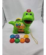 VTech Chomp and Count Dino 8 Coins Works Great Pristine Dinosaur Learnin... - $17.80