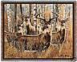 72x54 DEER Buck Doe Tapestry Afghan Throw Blanket  - $63.36