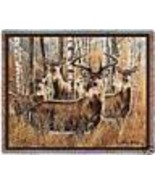 72x54 DEER Buck Doe Tapestry Afghan Throw Blanket  - £49.61 GBP
