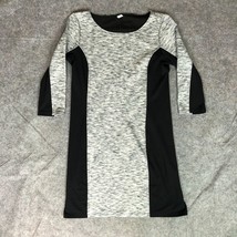 Old Navy Womens Dress Large Gray Black 3/4 Sleeve Shift Career Stretch Midi - $18.98