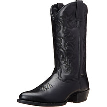 New Men PU Leather Embroidered High Heel Men&#39;s Mid Pipe Boots European and Ameri - £64.35 GBP