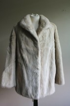 Vtg Avanti Thalhimer&#39;s 46&quot; Bust Shawl Collar Beige Fur Short Coat Jacket - £186.37 GBP