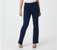 Belle by Kim Gravel Flexibelle Diagonal Jeans (Dark Indigo, Plus Pet 26) A367273 - £15.34 GBP