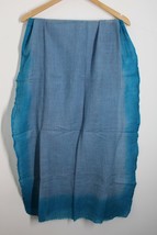 Craft House Fine Woven Wool Blue Scarf Shawl Wrap Stole 26x69 - $41.80