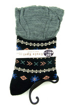 Women new gray black floral pattern stripe ruffle fashion socks size 7-9 - $9,999.00