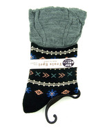 Women new gray black floral pattern stripe ruffle fashion socks size 7-9 - £7,855.23 GBP