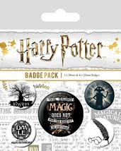 HARRY POTTER (Symbols) Pack of 5 x Safety Pin Backed Official Badges - £5.89 GBP