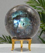 Verde LABRADORITA Cristal Piedra Esfera Curación Decoración Meditación... - $138.17