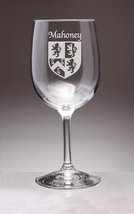 Mahoney Irish Coat of Arms Wine Glasses - Set of 4 (Sand Etched) - $67.32