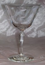 Libbey Rock Sharpe-#3001-6 Etched CUT LEAVES Champagne/Tall Sherbet-EUC - £3.33 GBP