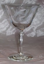 Libbey Rock Sharpe-#3001-6 Etched CUT LEAVES Champagne/Tall Sherbet-EUC - £3.34 GBP