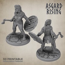 3D Printed Asgard Rising Shield Maiden #2 28mm-32mm Ragnarok D&amp;D - $4.96+