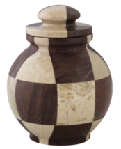 Small/Keepsake 25 Cubic Inch Triumph Cameo/Chocolate Marble Cremation Urn - £129.74 GBP