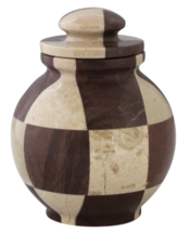 Small/Keepsake 25 Cubic Inch Triumph Cameo/Chocolate Marble Cremation Urn - £123.33 GBP