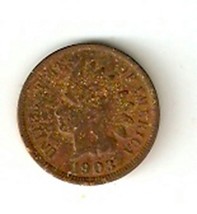Indian Head Cent 1903 Fine - £3.48 GBP