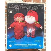 Vintage 70s Mr &amp; Mrs Santa Claus Soft Sculpture Doll Kit #876 Valiant Crafts NEW - £11.00 GBP