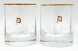 Murano Whiskey Glasses with Gold Rim and D Monogram Set of 2 - £31.87 GBP