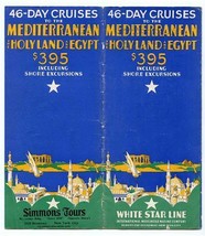 1929 White Star Line 46 Day Cruises Mediterranean Holyland Egypt Third C... - $94.12