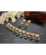 VeroniQ Trends-Kundan Choker Neklace with floral Motifs and Green Beads-... - £138.27 GBP