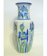 Tall Chinese Vase Blue Floral Ceramic - $34.99