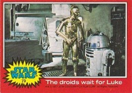 1977 Topps Star Wars Ser 2 Red #73 The Droids Wait For Luke R2-D2 C-3PO Poor - £0.68 GBP