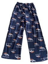 Denver Broncos Football Boys Navy Blue White Logos Fleece Pajama Pants 6-7 - $11.27