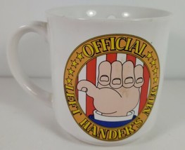Vtg Official Left-Handers Cup Mug w/ Dribble Hole by Recycled Paper Products Fun - £6.85 GBP