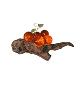 Retro Vintage MCM Mid Century Modern 5 Orange Lucite Grapes Bunch Wood S... - €24,75 EUR