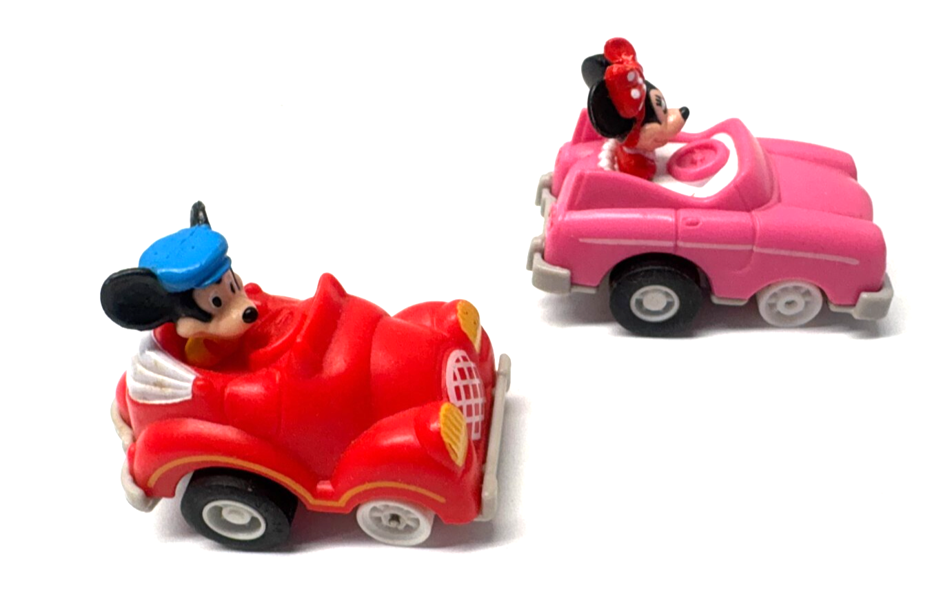 Disney Vintage Minnie &amp; Mickey Mouse Set of 2 Pull Back Mini 2 1/4&quot; Car ... - $9.90