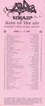 KDKA 1020 Pittsburgh VINTAGE April 1 1968 Music Survey Barbra Streisand Sinatra - £15.81 GBP